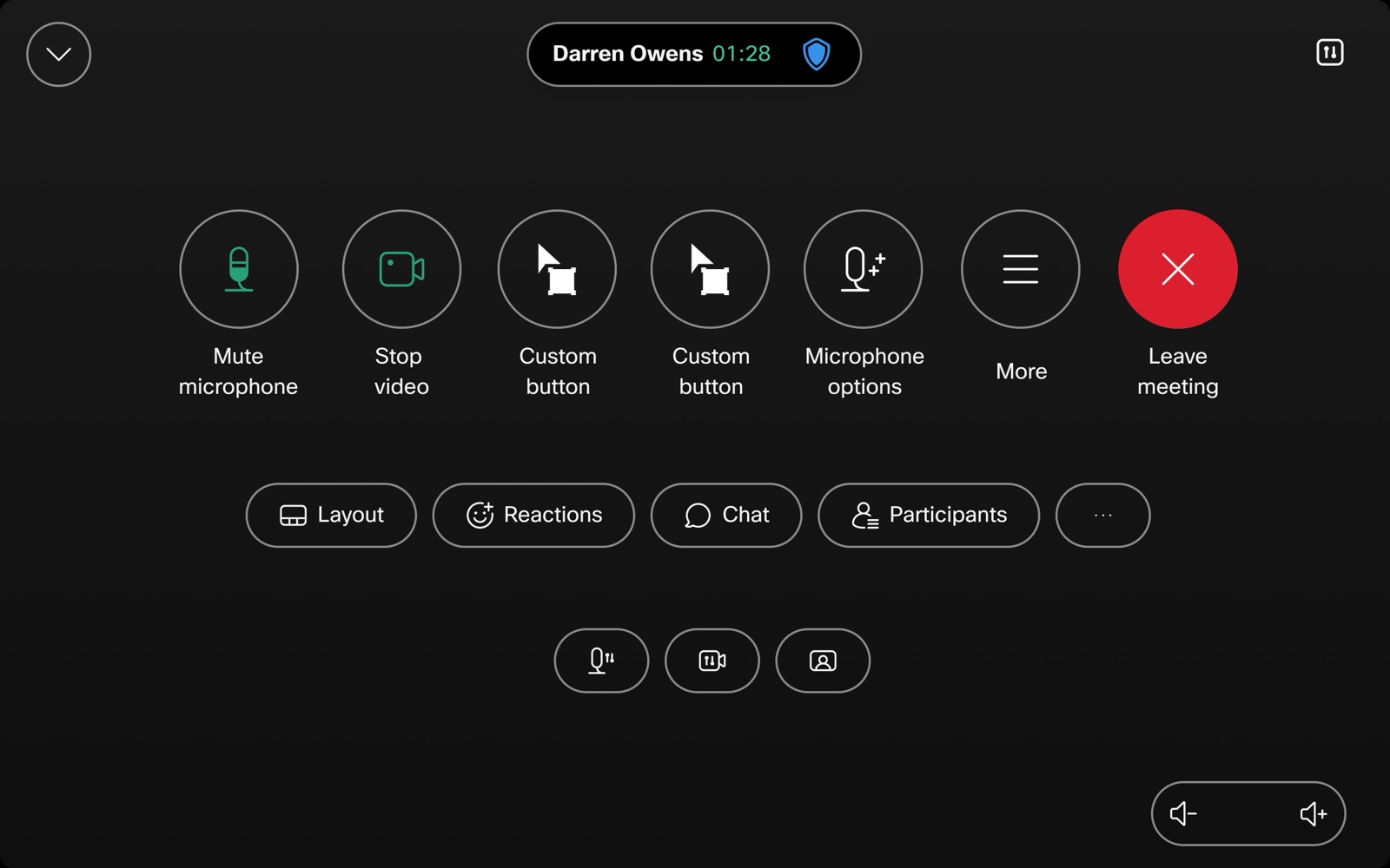 Custom buttons and UI extensions on a Cisco device